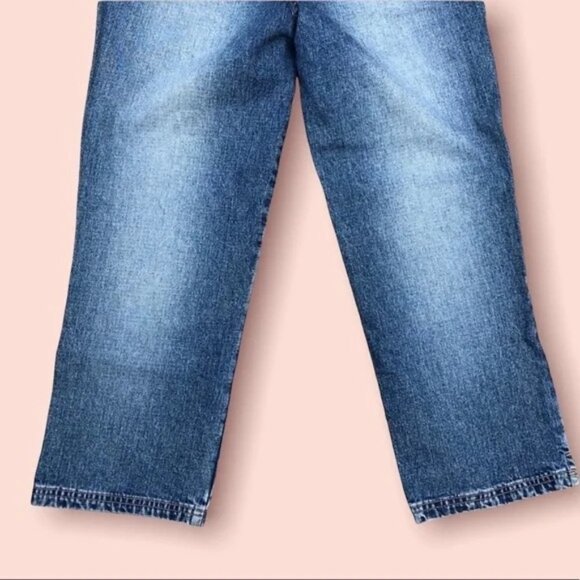 🌸 Vintage Y2K LA Blues Rhinestone Capri Jeans Sz 4 Mid Rise 100% Cotton 🌸 - Picture 4 of 8